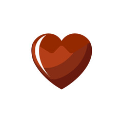 Chocolate Heart Candy Icon for Valentine&rsquo;s Day, Romance, and Sweet Gift Design