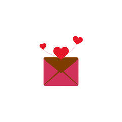 Love Letter Envelope with Hearts Icon for Valentine&rsquo;s Day, Romance, and Romantic Message Design