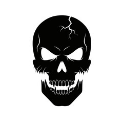 Vector art of skull silhouette, a bold and striking design element for edgy and modern projects with a touch of darkness