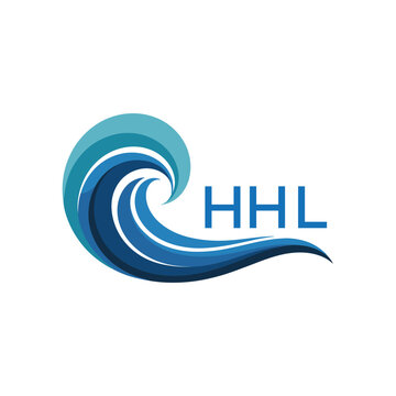 HHL Modern Wave-Inspired Abstract Logo Design with HHL  Text on White Background, HHL Later Logo, 
