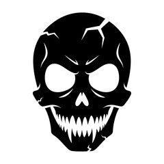 Vector art of evil skull illustration, symbolizing horror, death, and the macabre, perfect for halloween themes and designs