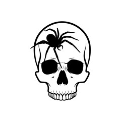 Scary Web Spiders Silhouette Vector Illustration