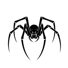 Creepy Webbed Spiders Silhouette Vector Illustration