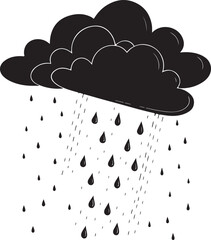 Rain Cloud Vector Silhouette
