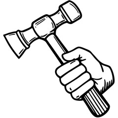 hand with hammer