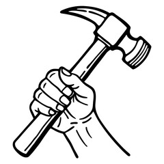 hand holding hammer