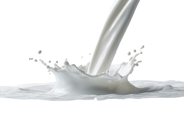 Milk pouring, splashing on a surface