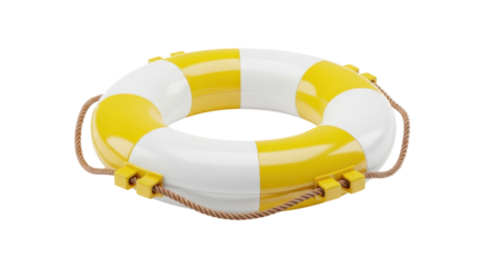Isolated Lifebuoy Ring with Rope for Safety, Summer Vacation, Sea Rescue, Life Saving Aid