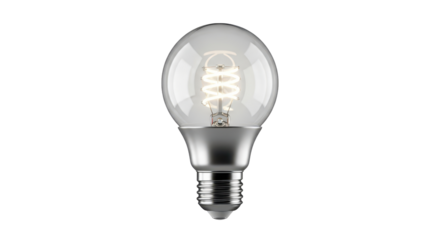 Isolated light bulb with filament, new technology and energy-saving innovation