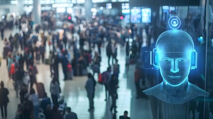 AI Surveillance Observing People in Terminal