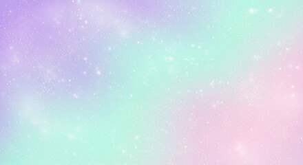 Delicate pastel gradients in soft purples mint greens and pearl pinks shimmer and sparkle.