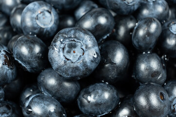 Fresh blueberries close-up, berry background