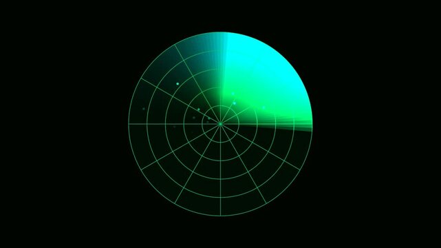 Spinning radar sweep animation with glowing circular motion representing detection  scanning  and tracking visuals.