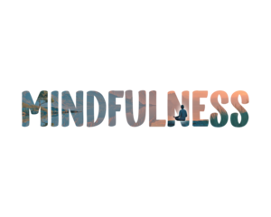 Mindfulness text effect with serene water and meditation