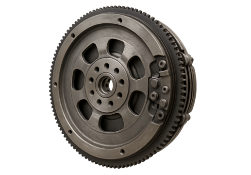Automotive flywheel isolated on transparent background