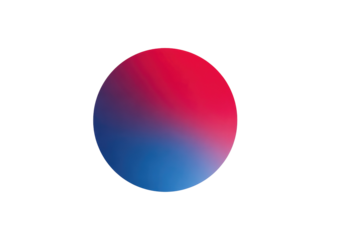 A vibrant, circular gradient from red to blue
