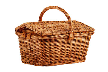 Wicker picnic basket,  closed,  light brown