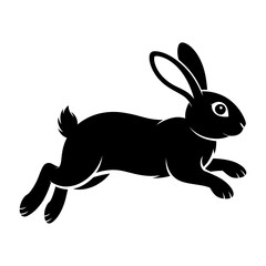 Obraz premium rabbit mid-hop silhouette vector illustration