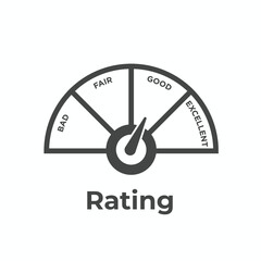 Credit Rating Icon with Good Credit Score for Loans Design
