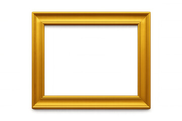 Luxurious gold frame showcasing classic design on a transparent background, ideal for art displays or digital design projects