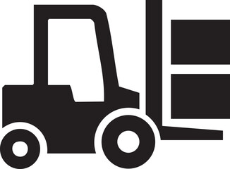 Warehouse Forklift Icon Cargo Lifting Vector Design
