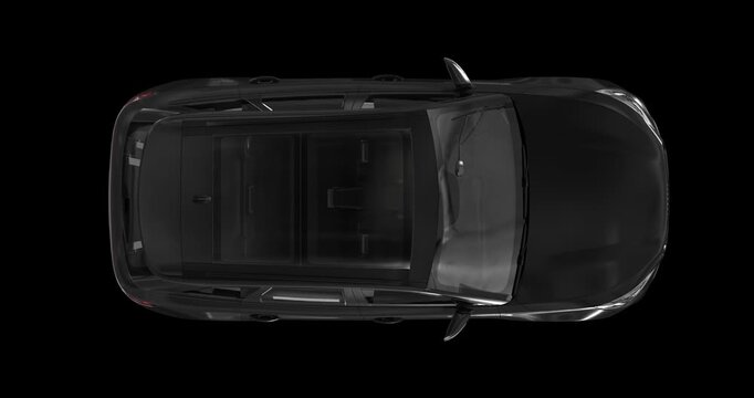 This stock motion graphics clip showcases a single speeding SUV on a transparent alpha channel in a seamless loop. Ideal for dynamic automotive promos, fast-paced ads, and motion graphics projects.