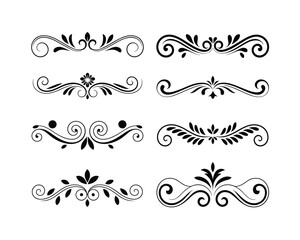 Exquisite Swirling Frame Designs with Decorative Elements for Elegant Themes Vector Illustration
