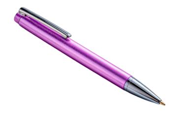 Close-up of a vibrant magenta ballpoint pen