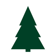 Fototapeta premium Minimalist Dark Green Evergreen Tree Silhouette Vector Graphic for Winter and Holiday Season
