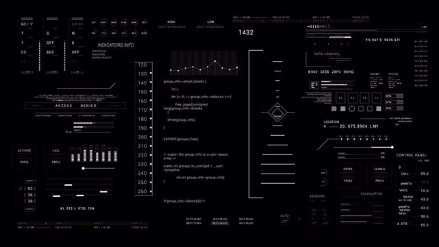 HUD template alpha PNG Technology interface Elements Sci Fi data programming code data text