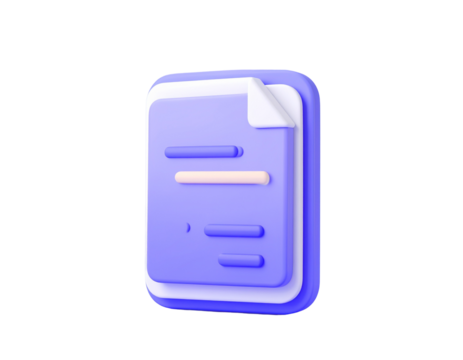 3d file doc icon. minimal word document icon. document form. business work company ic 