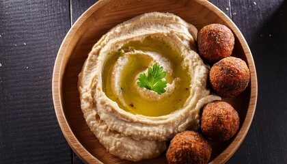 hummus and falafel traditional middle eastern food AI generated