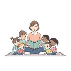 happy family on the white background