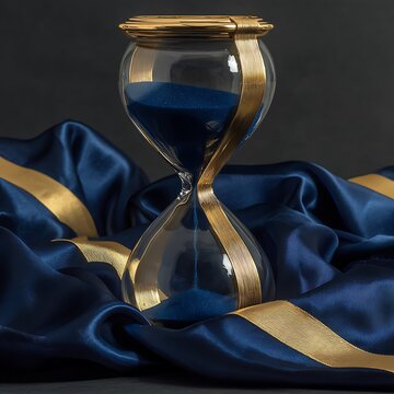 hourglass on a blue background