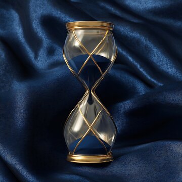 hourglass on a blue background