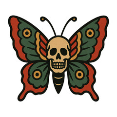 PNG Skull butterfly tattoo design