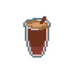 Coffee pixel art vector illustration