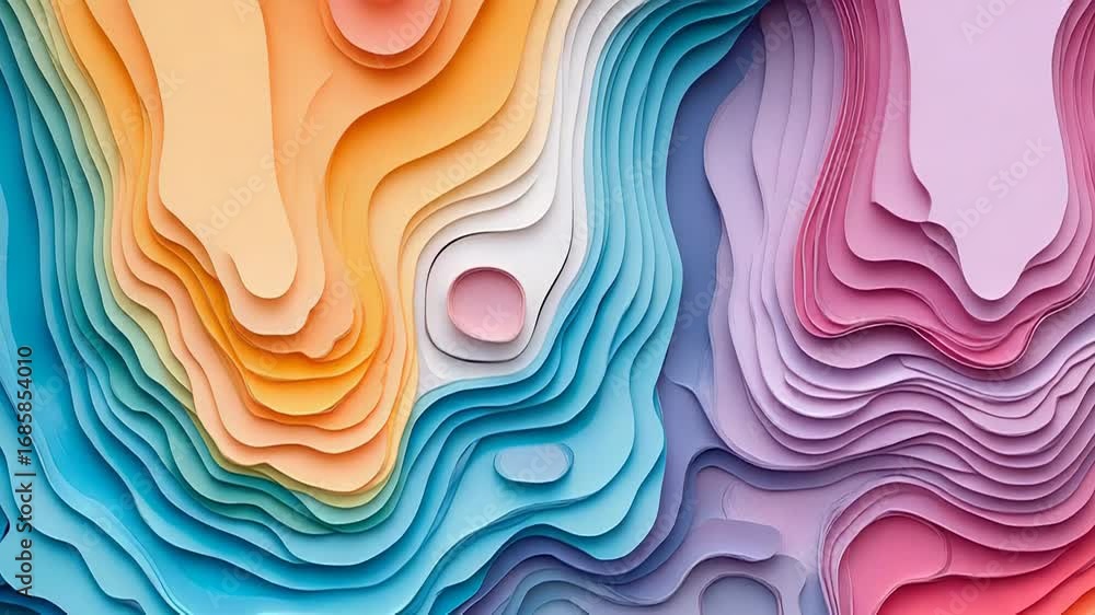 Poster colorful paper cutout abstract background creating depth and texture