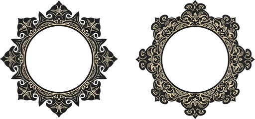ornate vintage frames with intricate floral designs and elegant patterns