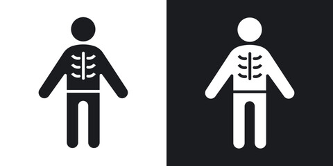 X ray icons vectors in solid black and white style