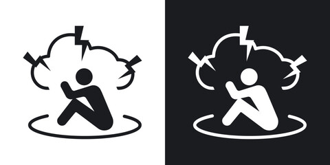 Trauma icons vectors in solid black and white style