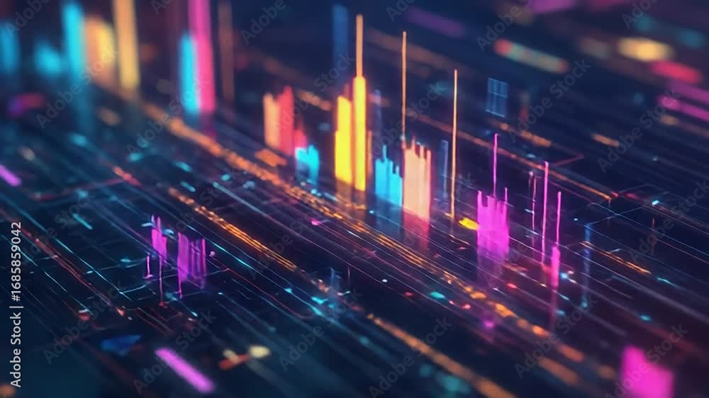Aufkleber futuristic glowing lines representing data flowing on circuit board