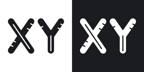 Obraz premium Masculine Chromosomes icons vectors in solid black and white style