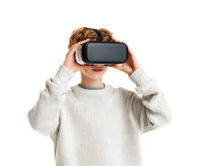 Young person experiencing virtual reality