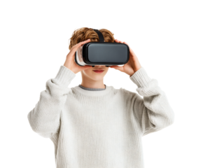 Young person experiencing virtual reality