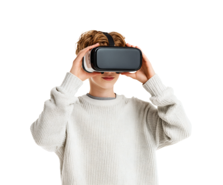 Young person experiencing virtual reality