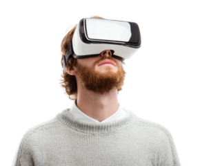 Man experiencing virtual reality