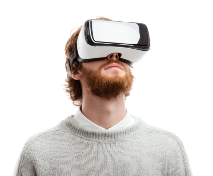 Man experiencing virtual reality