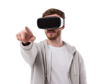 Man experiencing virtual reality