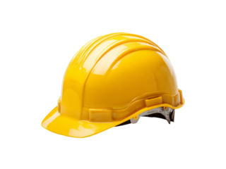 Yellow hard hat safety helmet construction worker, Isolated On white, Png Transparent